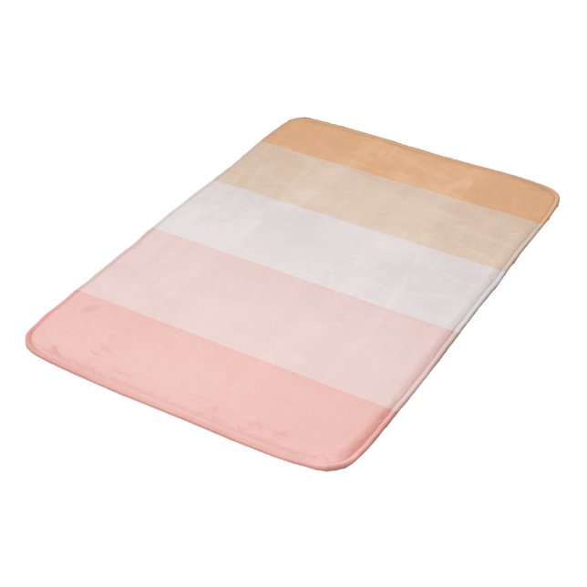 Tapis De Bain Morning Dew rayures rose et jaune (Angle)