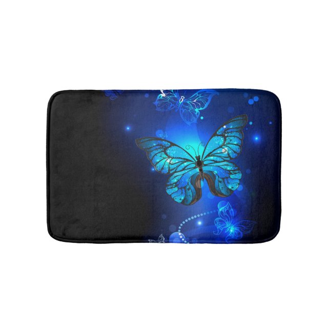Tapis De Bain Morpho Butterfly in the Dark Background (Devant)