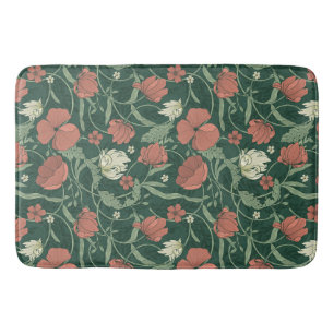 Tapis De Bain Morris Garden Vert & Rouge Floral