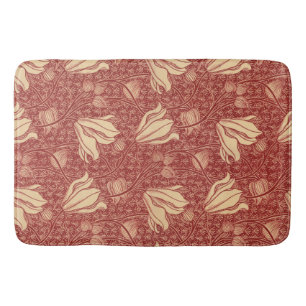 Tapis De Bain Morris Inspiré Lily Flower Botanique Rouge Textile