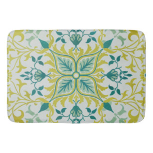 Tapis De Bain Morris Vin jaune Turquoise & Motif Fleur