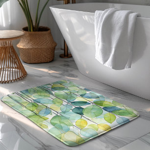 Tapis De Bain Mosaic Botanique Aquarelle Art Feuille Motif