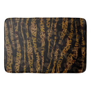 Tapis De Bain Mosaïque Chic Élégant Safari Glam Jungle