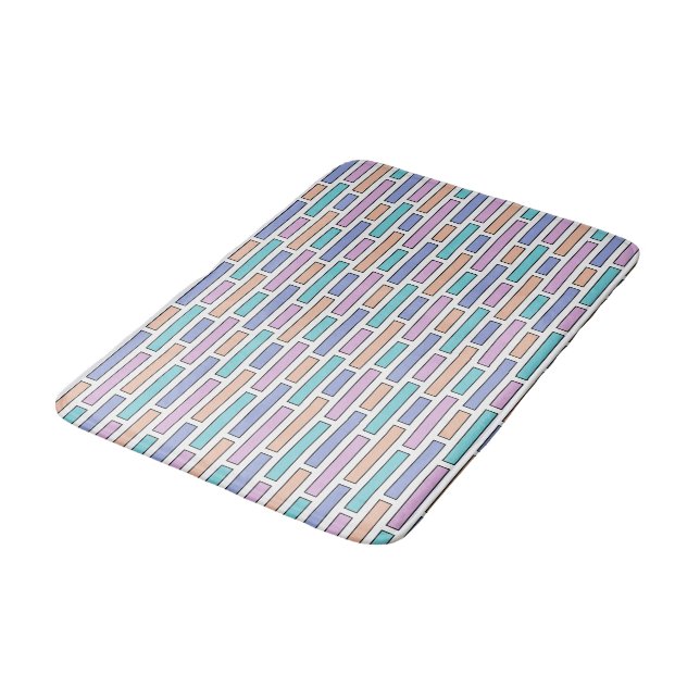 Tapis De Bain Mosaïque de briques pastel (Angle)