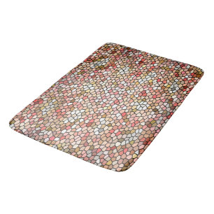 Tapis De Bain Mosaïque de corail mat