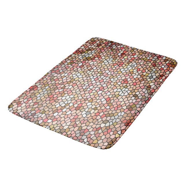 Tapis De Bain Mosaïque de corail mat (Angle)