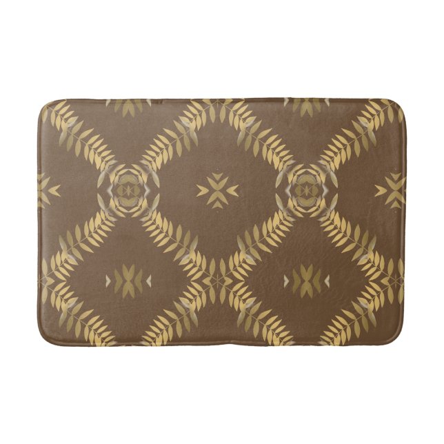 Tapis De Bain Mosaïque de fougère dorée (Devant)