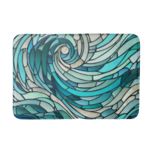 Tapis De Bain Mosaïque de la vague océanique