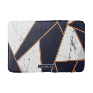 Tapis De Bain Mosaïque de marbre bleu marine