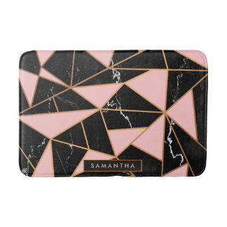 Tapis De Bain Mosaïque de marbre rose