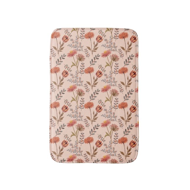 Tapis De Bain Mosaïque des fleurs d'automne (Devant (Vertical))