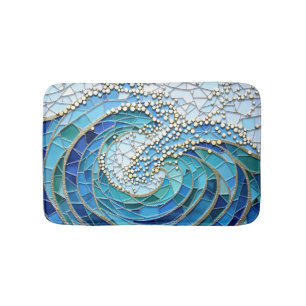 Tapis De Bain Mosaïque Mer de Vagues