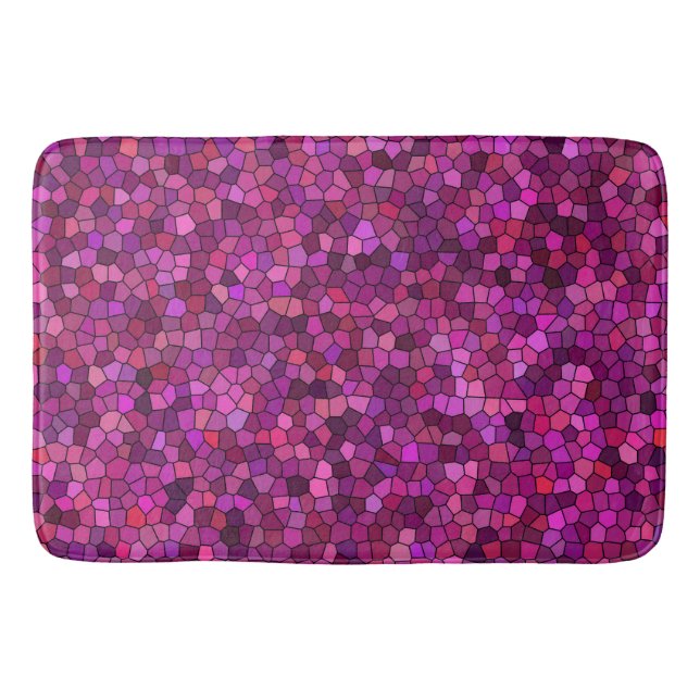 Tapis De Bain Mosaïque Rose Violet  (Devant)