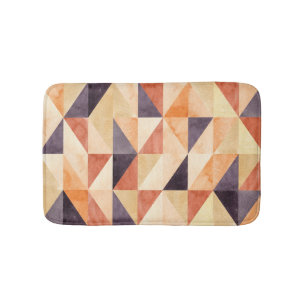 Tapis De Bain Mosaïque triangulaire Aquarelle Motif terrestre