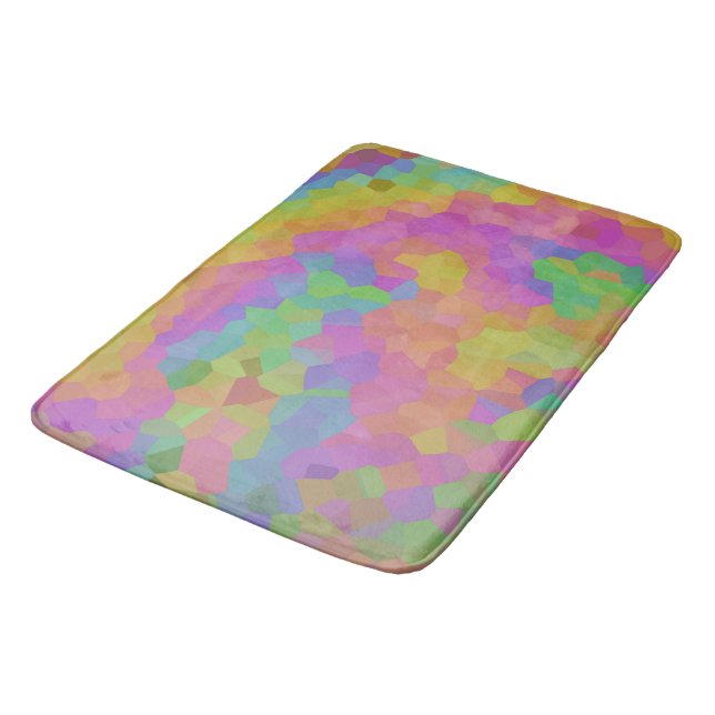 Tapis De Bain Mosaïques d'huile arc-en-ciel (Angle)