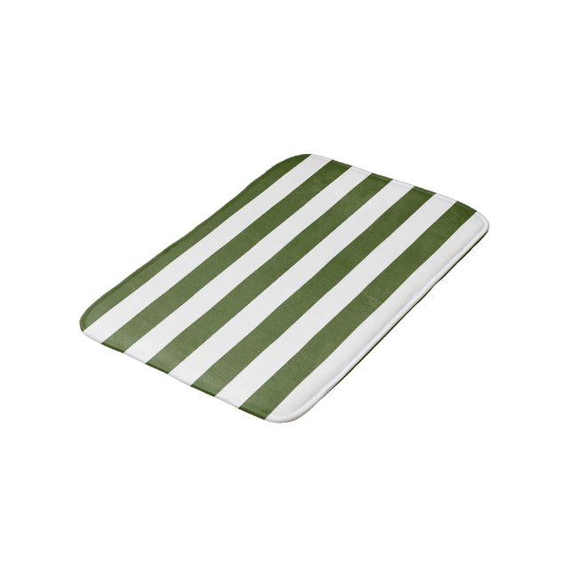 Tapis De Bain Moss foncé Grandes vertes et blanches (Angle)