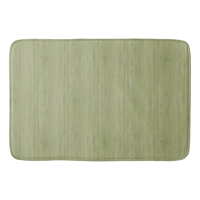 Tapis De Bain Moss Green Bamboo Wood Grain Look (Devant)