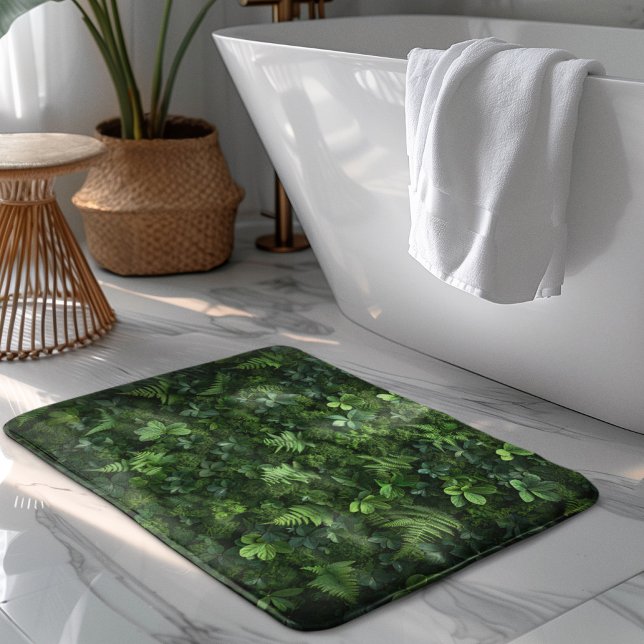 Tapis De Bain Moss Verte Et Fermes Texture Mossy Forêt Tropicale (Créateur téléchargé)
