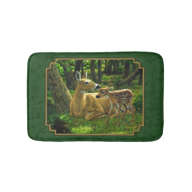 Tapis De Bain Mother Deer and Fawn Forest Green (Devant)