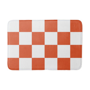 Tapis De Bain Motif à carreaux orange et blanc