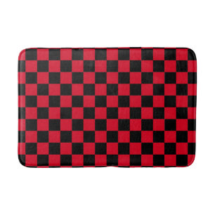 Tapis De Bain Motif à carreaux rouge et noir