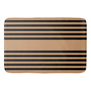 Tapis De Bain Motif à cinq bandes noir et brun