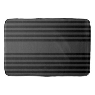 Tapis De Bain Motif à cinq bandes noir et charbon de bois