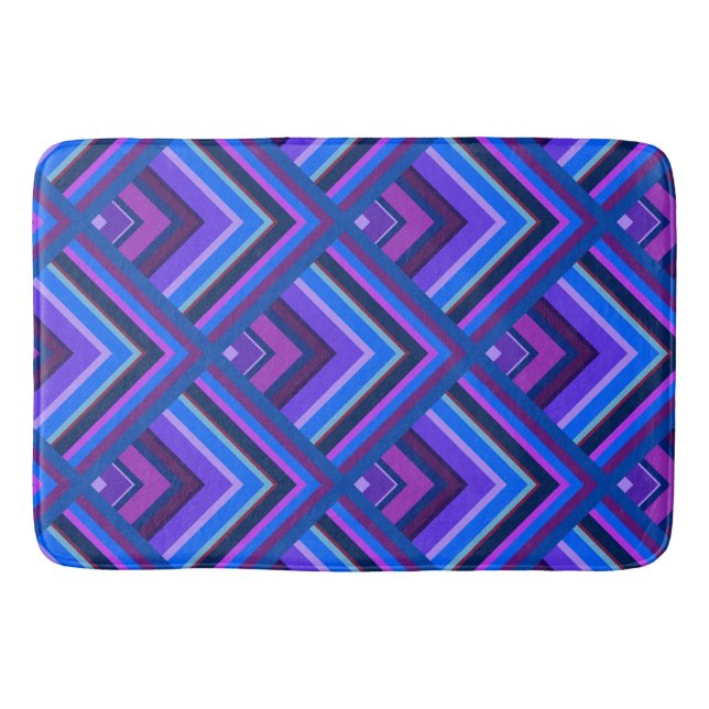 Tapis De Bain Motif à échelle Bleu et violet (Devant)