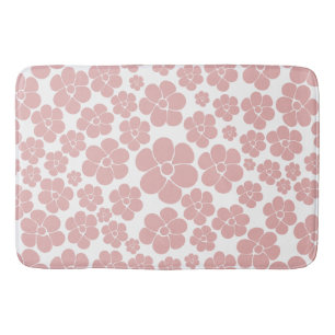Tapis De Bain Motif à fleurs - rose et blanc