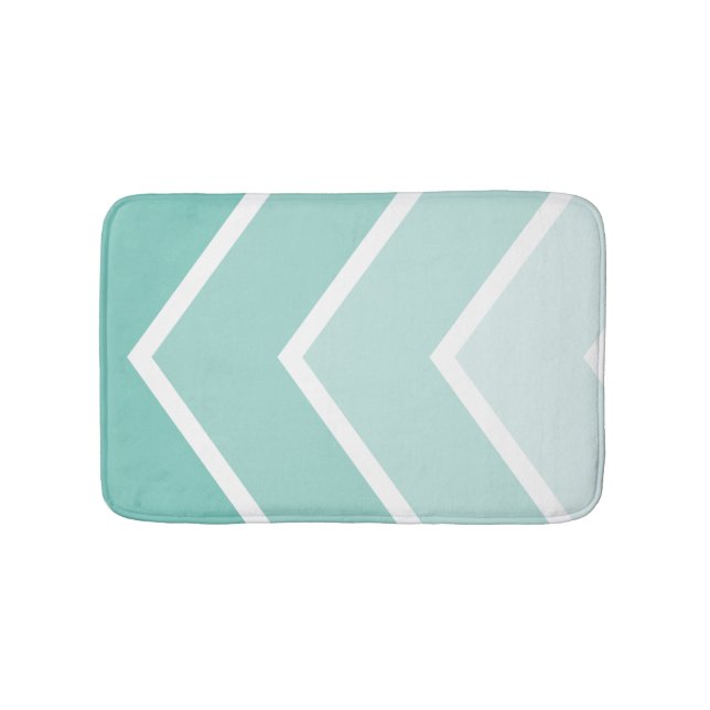Tapis De Bain Motif à la menthe verte Ombré Chevron (Devant)