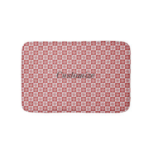 Tapis De Bain motif à neige à chèque rouge/blanc Thunder_Cove