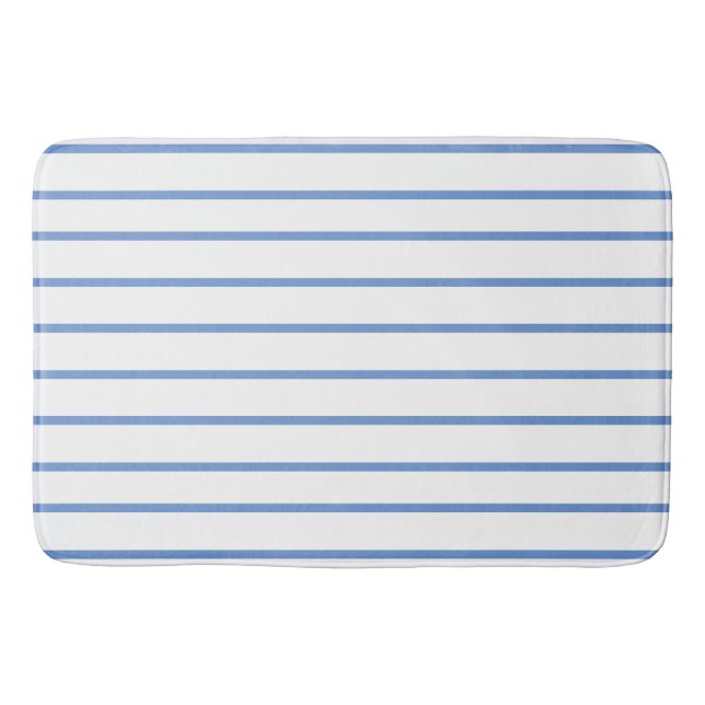 Tapis De Bain Motif à rayures fines bleu barbeau (Devant)