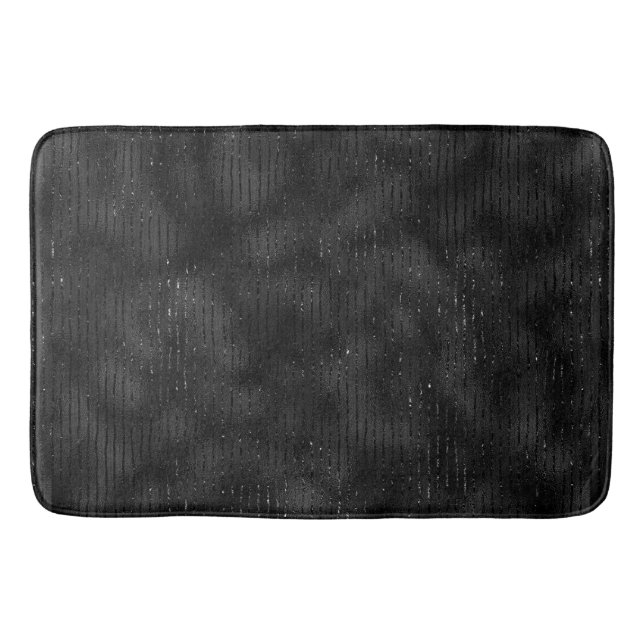 Tapis De Bain Motif à rayures noir et parties scintillant (Devant)