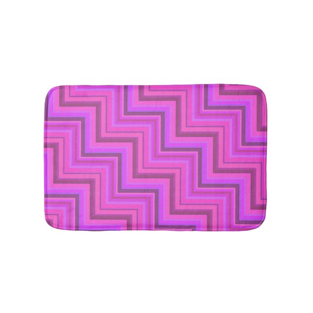 Tapis De Bain Motif à rayures roses (Devant)