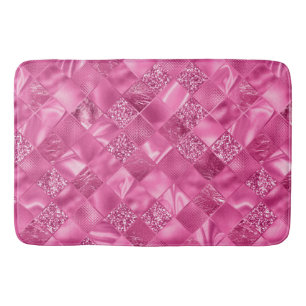 Tapis De Bain Motif à tissage Carré rose chaud