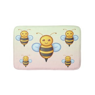 Tapis de bain motif abeille