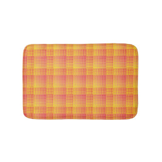 Tapis De Bain Motif Abstrait à Damier Rouge Jaune