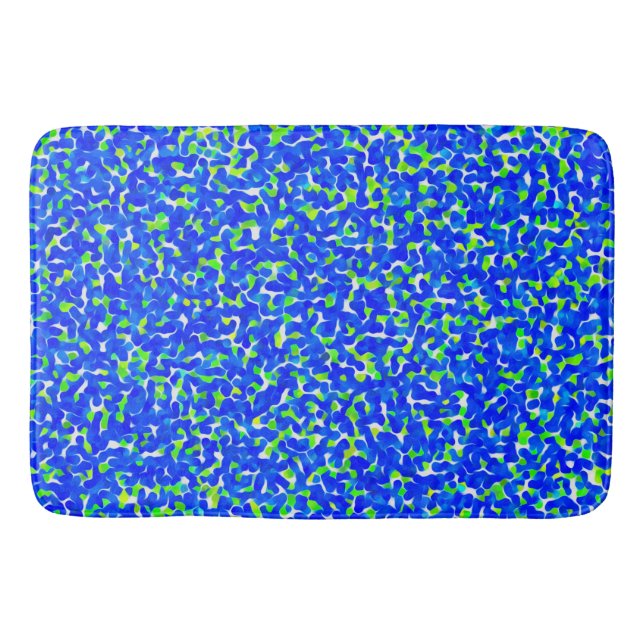 Tapis De Bain Motif Abstrait bleu et vert (Devant)