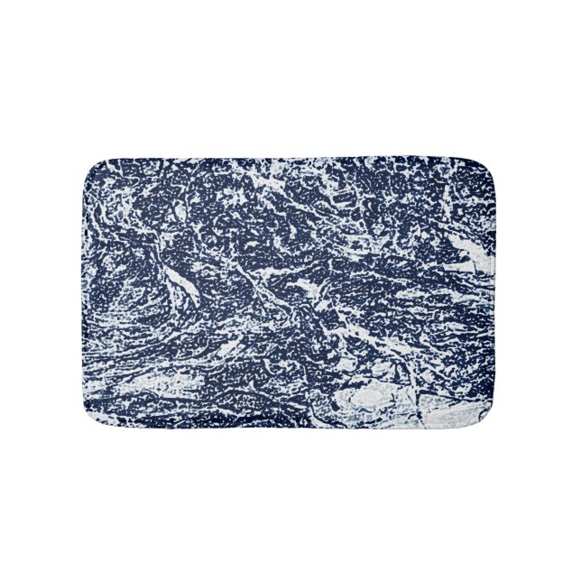 Tapis De Bain Motif Abstrait bleu foncé (Devant)
