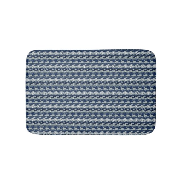 Tapis De Bain Motif Abstrait Bleu Marine (Devant)