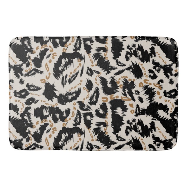 Tapis De Bain Motif abstrait de léopard bohème africain  (Devant)
