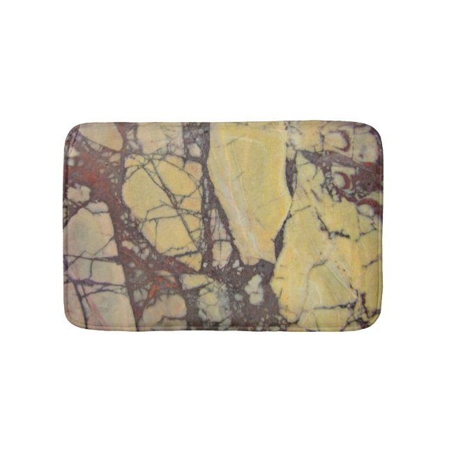 Tapis De Bain Motif Abstrait de Pierre Précieuse Marbrée Jaune R (Devant)