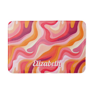 Tapis De Bain Motif Abstrait esthétique rétro avec nom