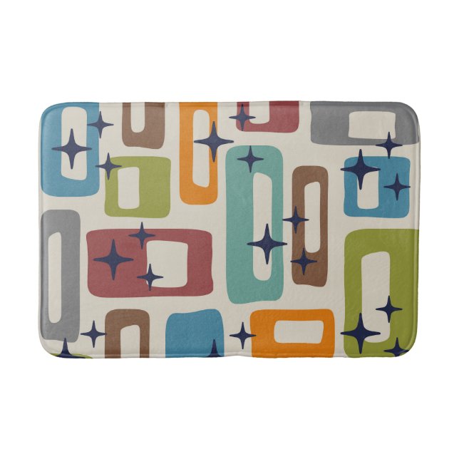Tapis De Bain Motif Abstrait moderne rétro du milieu du siècle (Devant)