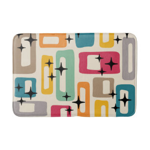 Tapis De Bain Motif Abstrait moderne rétro du milieu du siècle
