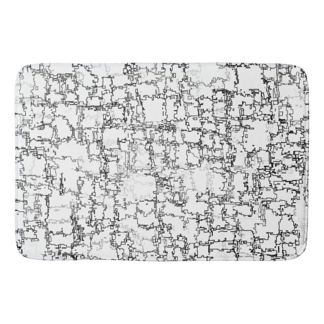 Tapis De Bain Motif abstrait noir et blanc (Devant)