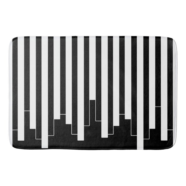 Tapis De Bain Motif abstrait - noir et blanc (Devant)