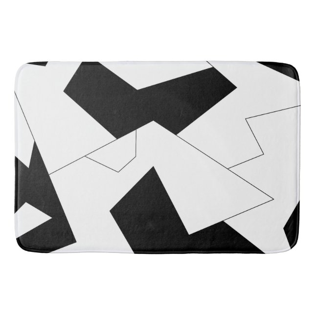 Tapis De Bain motif Abstrait - noir et blanc (Devant)