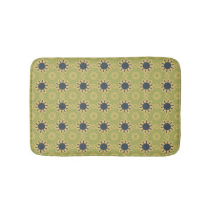 Tapis De Bain Motif Abstrait noir et jaune rétro