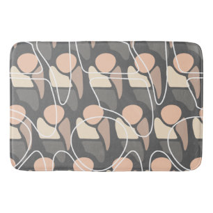 Tapis De Bain Motif Abstrait rétro Peach Slate Grey